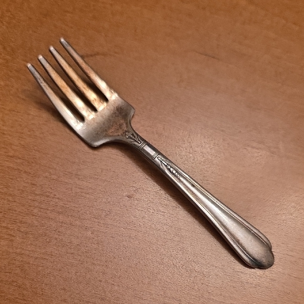 Nursery Silver Plate A1 June Pattern Baby Fork 4 1/16"